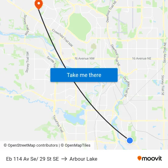 Eb 114 Av Se/ 29 St SE to Arbour Lake map