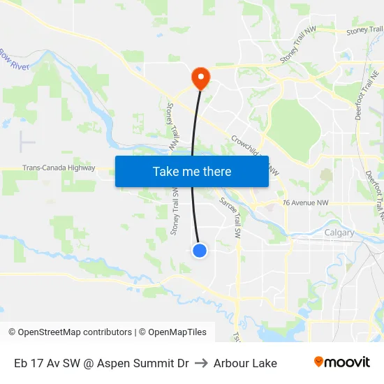 Eb 17 Av SW @ Aspen Summit Dr to Arbour Lake map