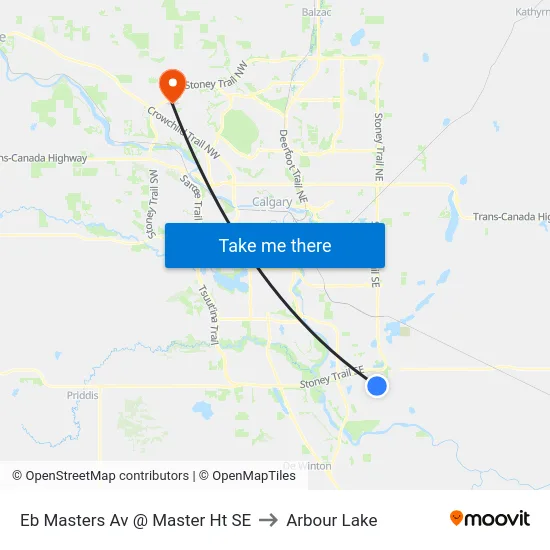 Eb Masters Av @ Master Ht SE to Arbour Lake map
