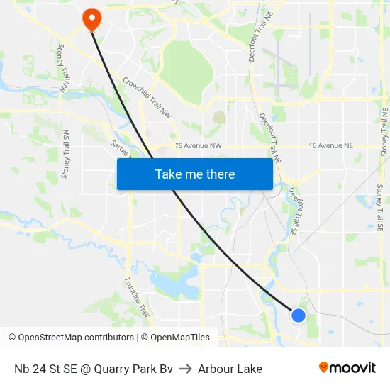 Nb 24 St SE @ Quarry Park Bv to Arbour Lake map