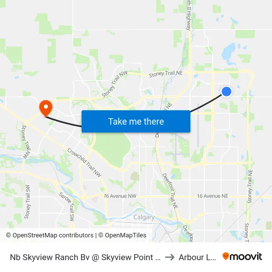Nb Skyview Ranch Bv @ Skyview Point Cm NE to Arbour Lake map