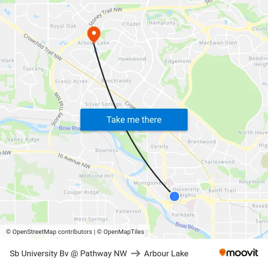Sb University Bv @ Pathway NW to Arbour Lake map