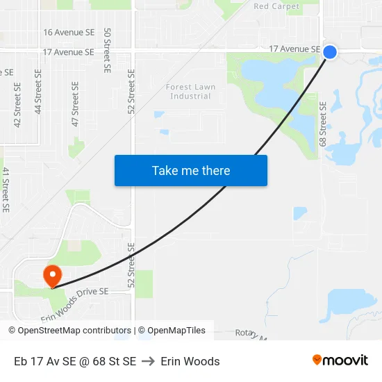 Eb 17 Av SE @ 68 St SE to Erin Woods map