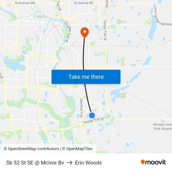 Sb 52 St SE @ Mcivor Bv to Erin Woods map
