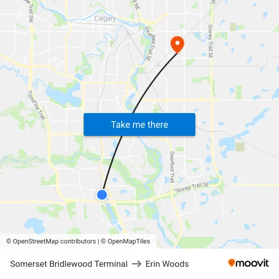Somerset Bridlewood Terminal to Erin Woods map