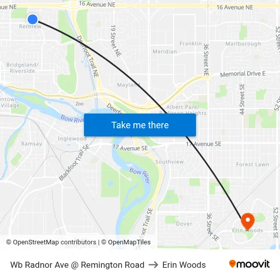 Wb Radnor Ave @ Remington Road to Erin Woods map