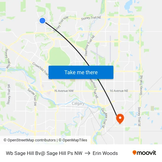 Wb Sage Hill Bv@ Sage Hill Ps NW to Erin Woods map