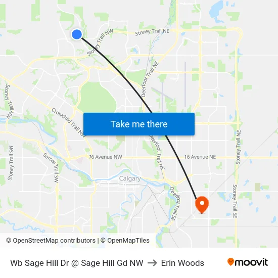Wb Sage Hill Dr @ Sage Hill Gd NW to Erin Woods map
