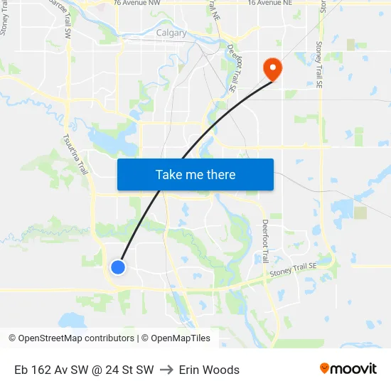 Eb 162 Av SW @ 24 St SW to Erin Woods map