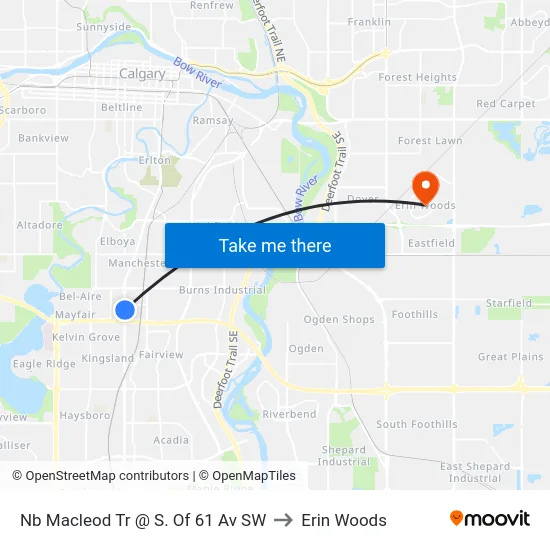 Nb Macleod Tr @ S. Of 61 Av SW to Erin Woods map