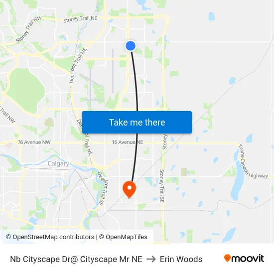 Nb Cityscape Dr@ Cityscape Mr NE to Erin Woods map