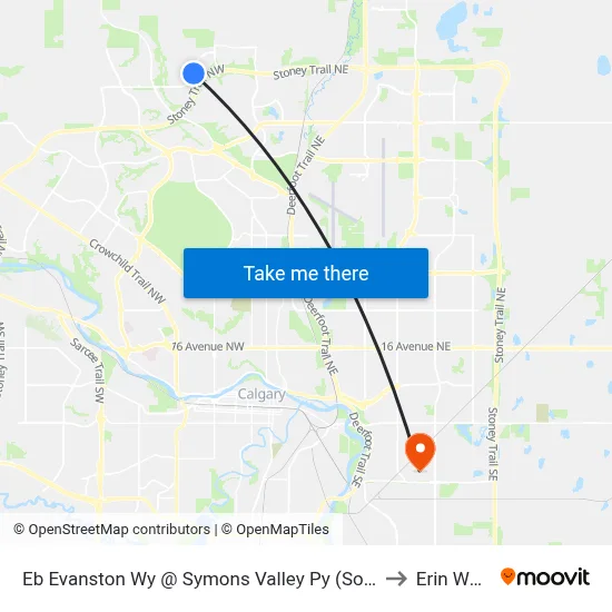 Eb Evanston Wy @ Symons Valley Py (South Leg)  NW to Erin Woods map