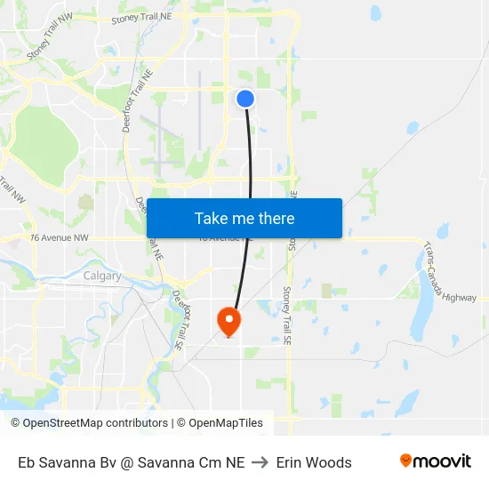Eb Savanna Bv @ Savanna Cm NE to Erin Woods map