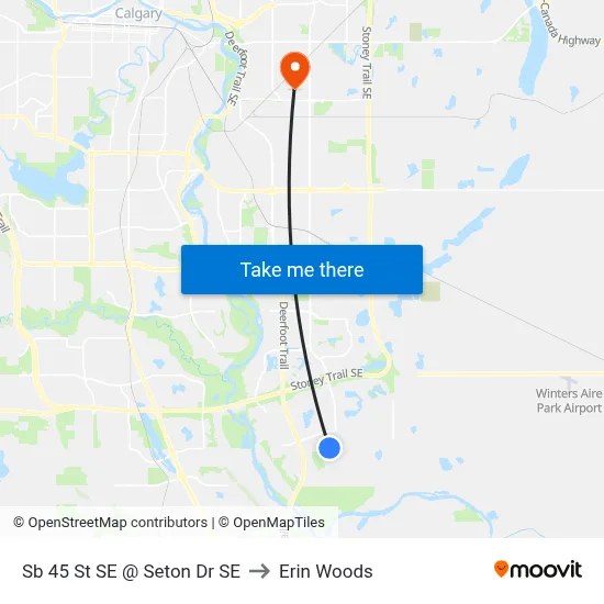 Sb 45 St SE @ Seton Dr SE to Erin Woods map