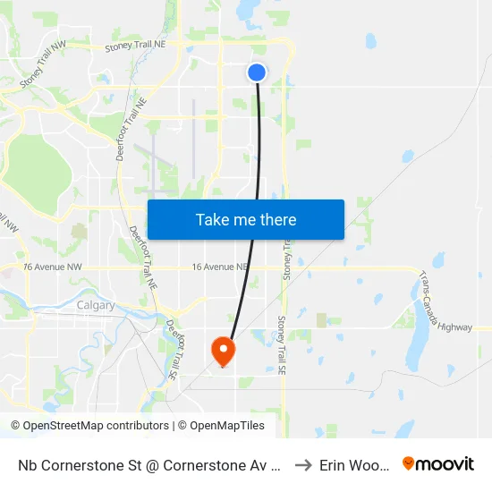 Nb Cornerstone St @ Cornerstone Av NE to Erin Woods map