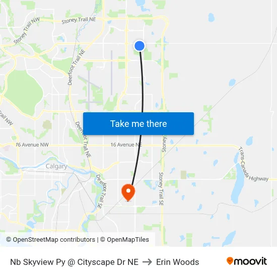 Nb Skyview Py @ Cityscape Dr NE to Erin Woods map