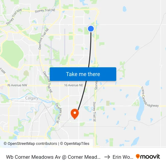 Wb Corner Meadows Av @ Corner Meadows Link NE to Erin Woods map