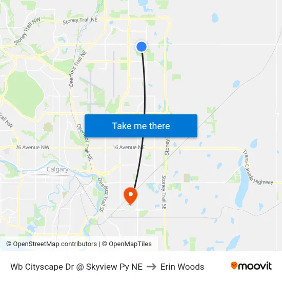 Wb Cityscape Dr @ Skyview Py NE to Erin Woods map