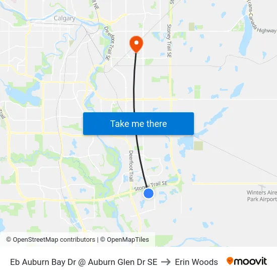 Eb Auburn Bay Dr @ Auburn Glen Dr SE to Erin Woods map