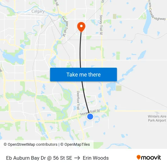 Eb Auburn Bay Dr @ 56 St SE to Erin Woods map