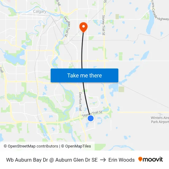 Wb Auburn Bay Dr @ Auburn Glen Dr SE to Erin Woods map