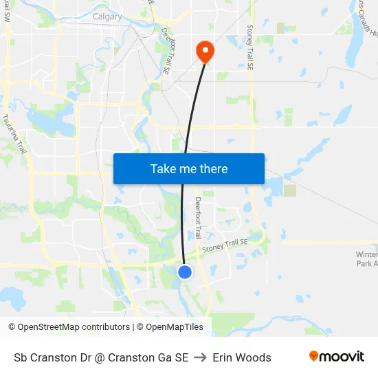 Sb Cranston Dr @ Cranston Ga SE to Erin Woods map