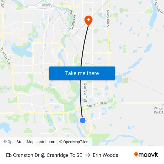 Eb Cranston Dr @ Cranridge Tc SE to Erin Woods map