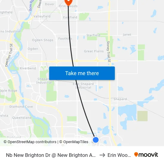 Nb New Brighton Dr @ New Brighton Av SE to Erin Woods map