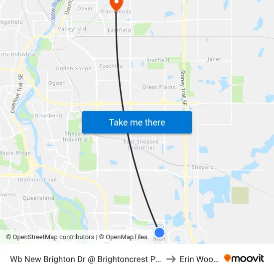 Wb New Brighton Dr @ Brightoncrest Pt SE to Erin Woods map
