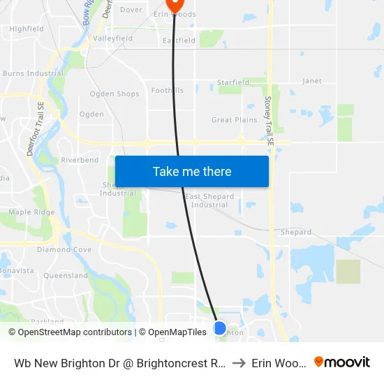 Wb New Brighton Dr @ Brightoncrest Ri SE to Erin Woods map