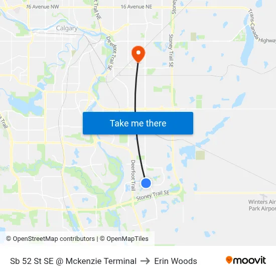 Sb 52 St SE @ Mckenzie Terminal to Erin Woods map