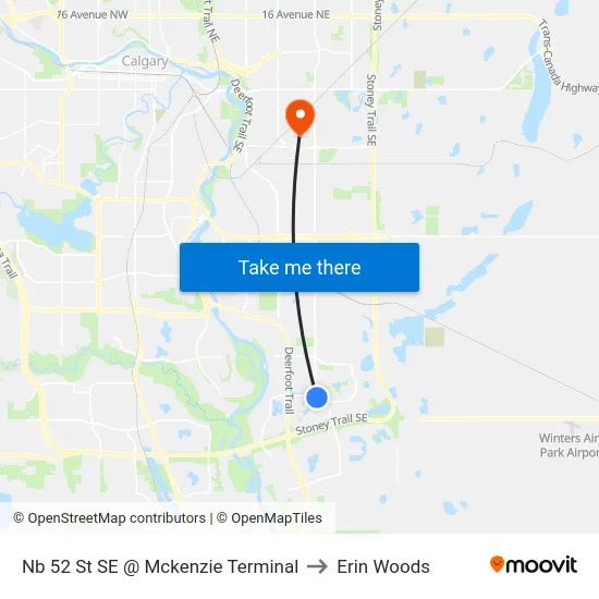 Nb 52 St SE @ Mckenzie Terminal to Erin Woods map