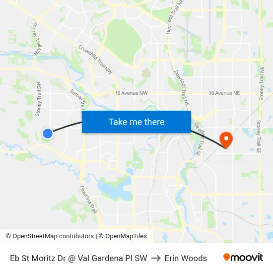 Eb St Moritz Dr @ Val Gardena Pl SW to Erin Woods map