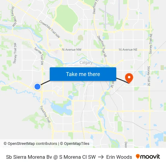 Sb Sierra Morena Bv @ S Morena Cl SW to Erin Woods map