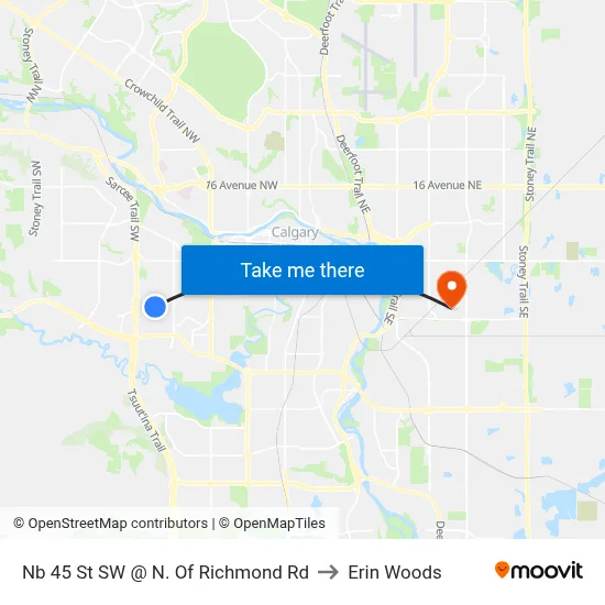 Nb 45 St SW @ N. Of Richmond Rd to Erin Woods map