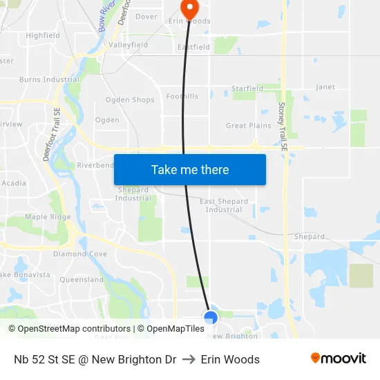 Nb 52 St SE @ New Brighton Dr to Erin Woods map