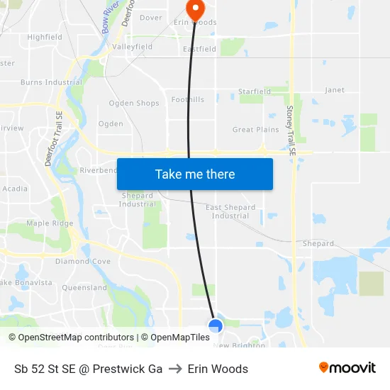 Sb 52 St SE @ Prestwick Ga to Erin Woods map