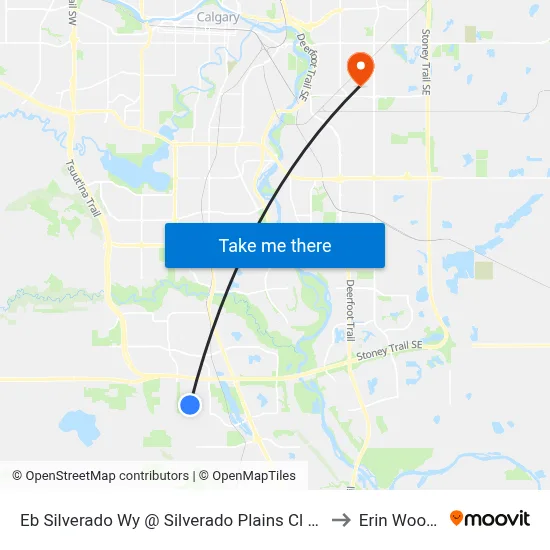 Eb Silverado Wy @ Silverado Plains Cl SW to Erin Woods map