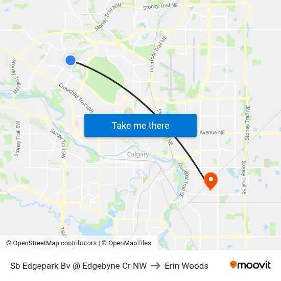 Sb Edgepark Bv @ Edgebyne Cr NW to Erin Woods map
