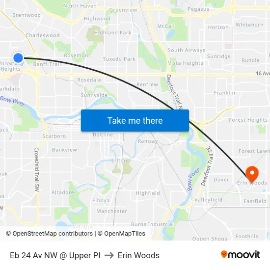 Eb 24 Av NW @ Upper Pl to Erin Woods map
