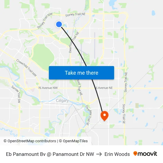 Eb Panamount Bv @ Panamount Dr NW to Erin Woods map
