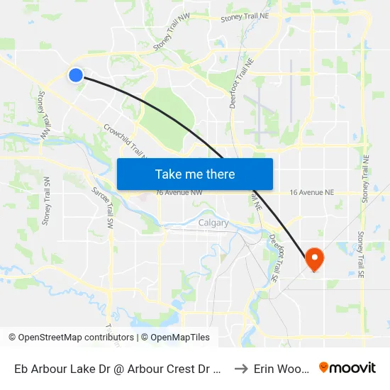 Eb Arbour Lake Dr @ Arbour Crest Dr NW to Erin Woods map