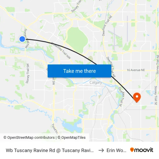 Wb Tuscany Ravine Rd @ Tuscany Ravine Tc NW to Erin Woods map