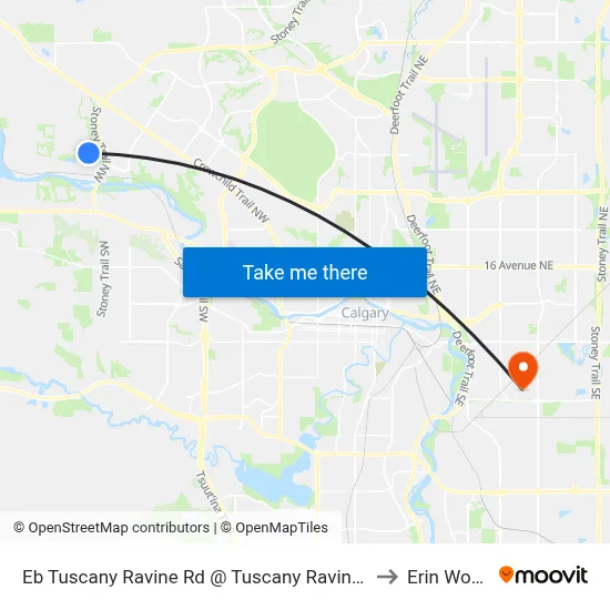 Eb Tuscany Ravine Rd @ Tuscany Ravine Cl NW to Erin Woods map