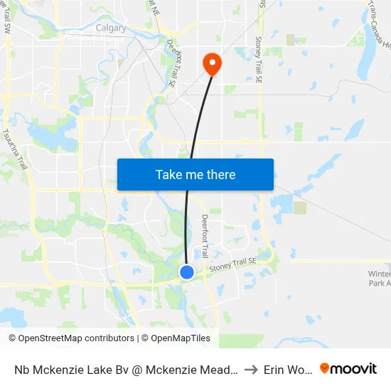 Nb Mckenzie Lake Bv @ Mckenzie Meadows Dr SE to Erin Woods map