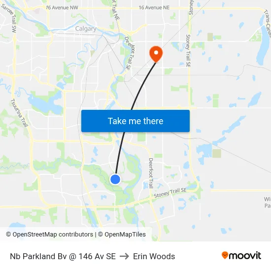 Nb Parkland Bv @ 146 Av SE to Erin Woods map