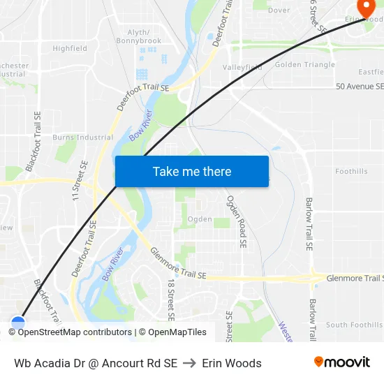 Wb Acadia Dr @ Ancourt Rd SE to Erin Woods map