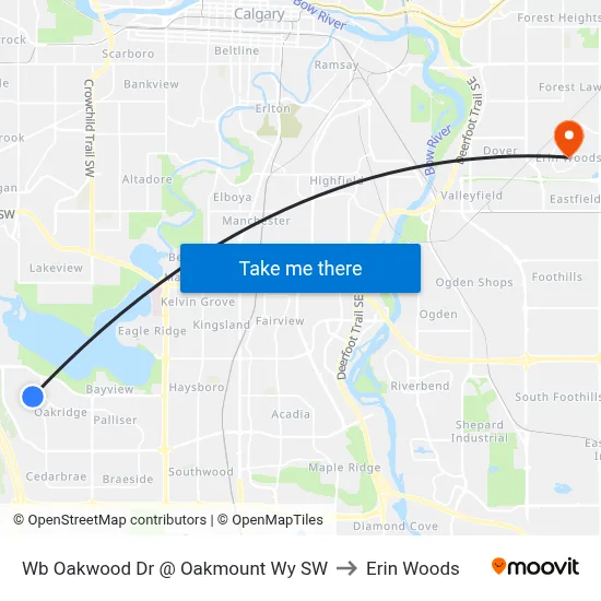 Wb Oakwood Dr @ Oakmount Wy SW to Erin Woods map