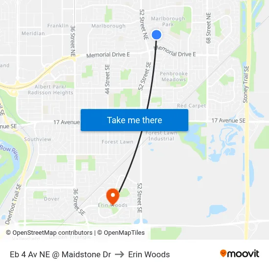 Eb 4 Av NE @ Maidstone Dr to Erin Woods map
