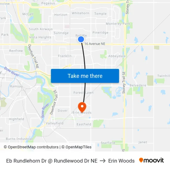 Eb Rundlehorn Dr @ Rundlewood Dr NE to Erin Woods map